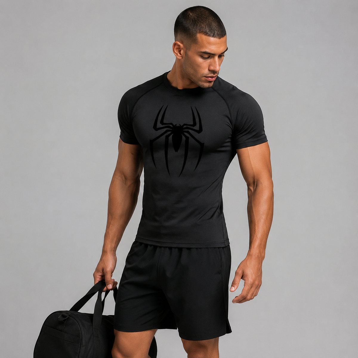 T-shirt spider full black
