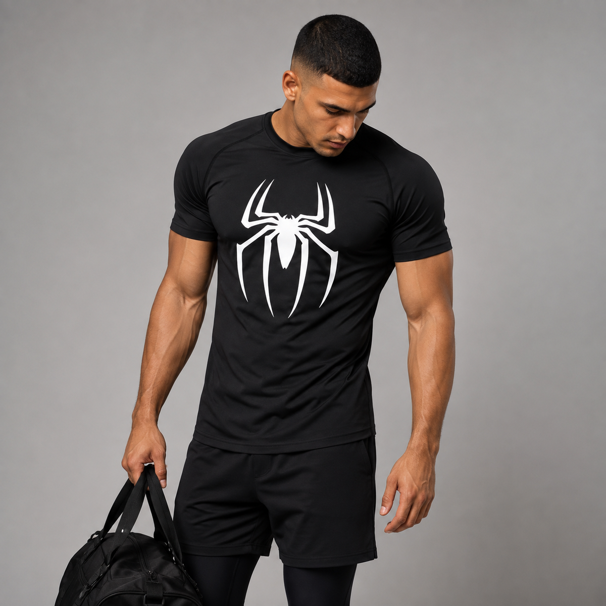 T-shirt spider black & white