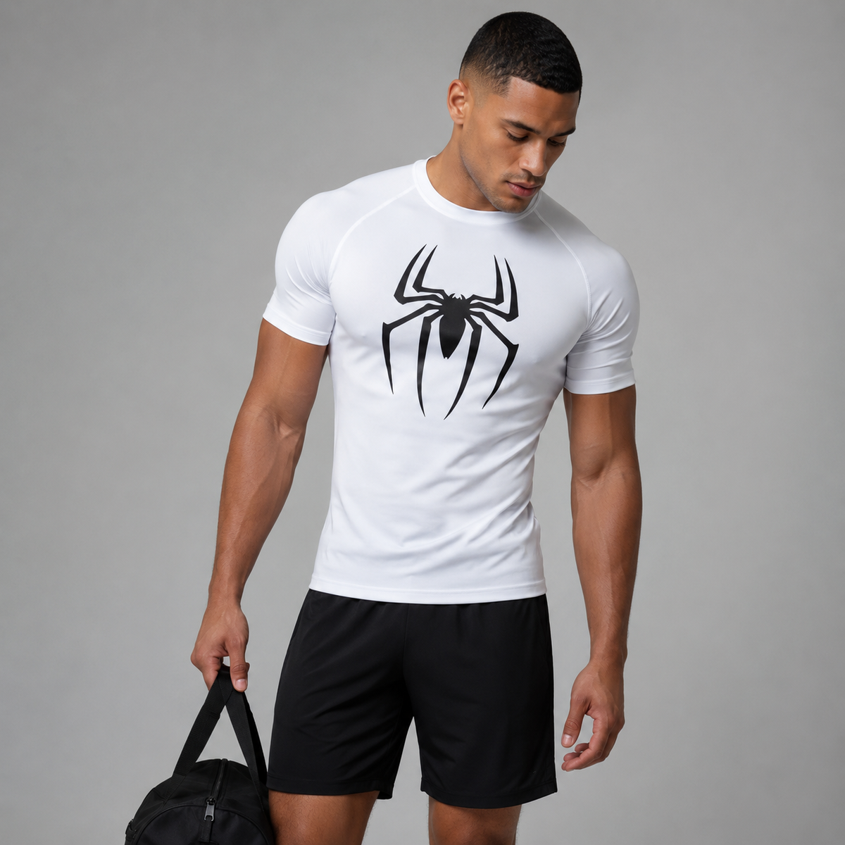 T-shirt spider white & black
