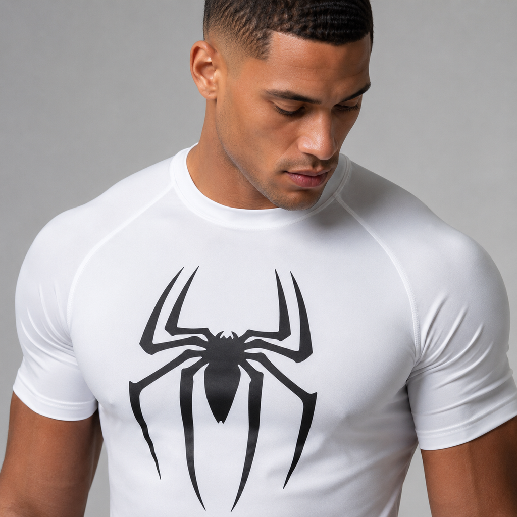 T-shirt spider white & black